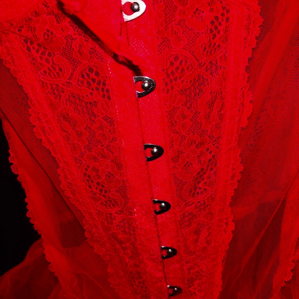 Victoria's Secret Hot Pink Lace Bustier Front Hook Closure Stocking Straps 36D - Picture 2 of 6